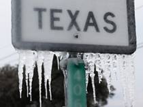 Icicles hang off the State Highway 195 sign on Feb. 18, 2021 in Killeen, Texas. Winter storm Uri has brought historic cold weather and power outages to Texas as storms have swept across 26 states with a mix of freezing temperatures and precipitation.